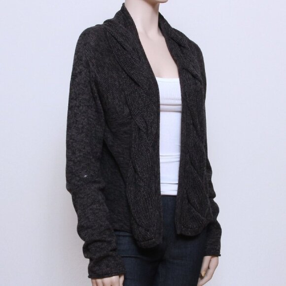 Converse Cozy Knit Cotton Blen Open Cardigan Sweater Gray Women Size L - Picture 3 of 10